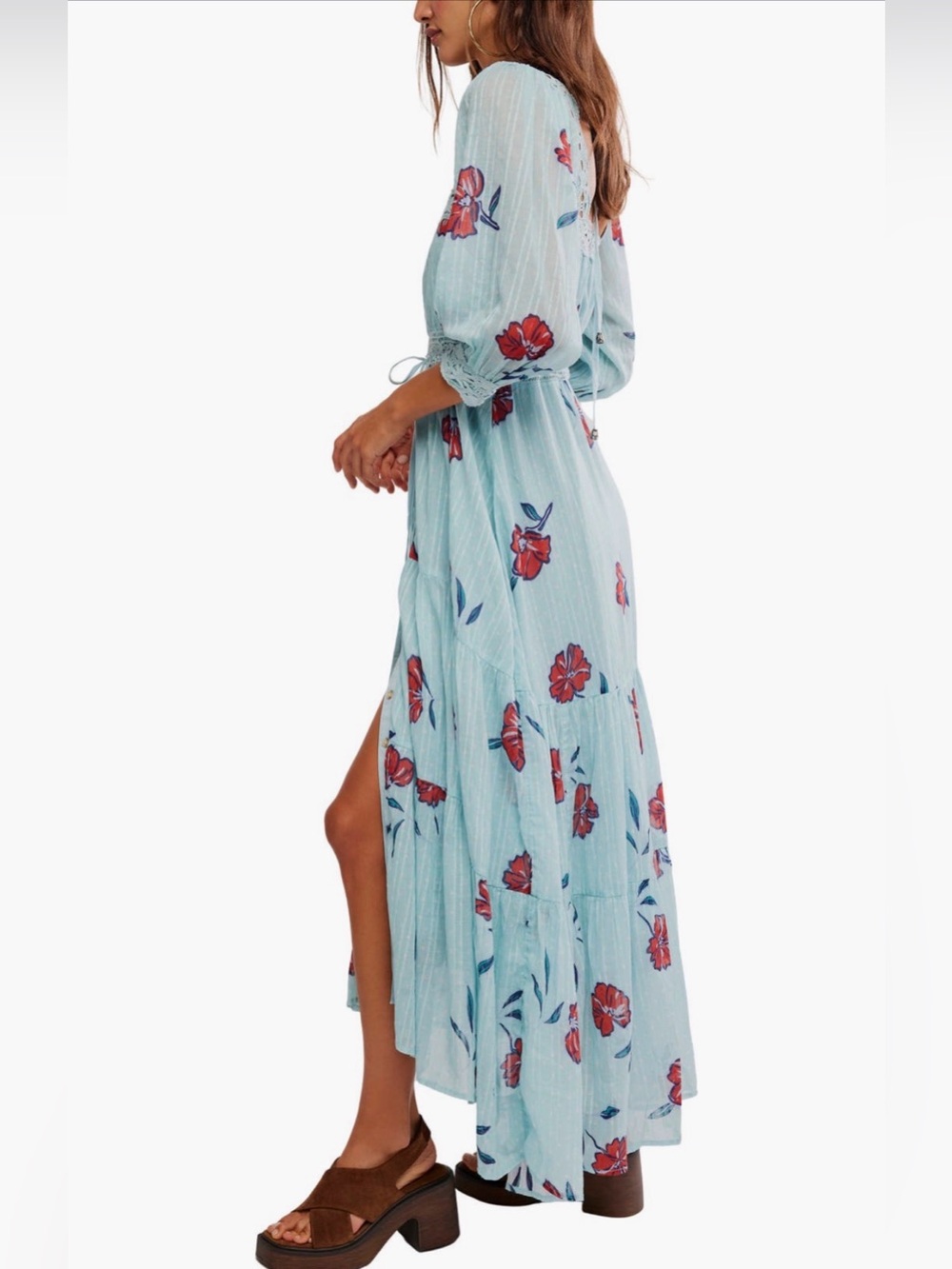 Free People - Morning Meadows Floral
Lace Trim Maxi Dress - Small
